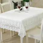 White Embroidered Tablecloth Rectangle Lace Table Cloth Cover Wedding Party