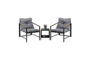 Livsip 3 Piece Outdoor Patio Set Rattan Table