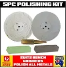 BENCH GRINDER POLISHING BUFFING WHEELS KIT ALL METALS - POLISH LIKE THE PRO'S