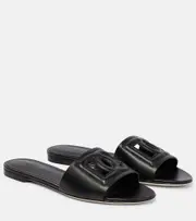 [Dolce & Gabbana] Dolce & Gabbana DG leather slides AU 7 black