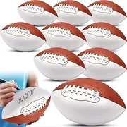 Jenaai Autograph Football Blank Mini Football Autograph American Football with 2 Brown and 2 White Panels Customized Football Trophy for Rugby Game