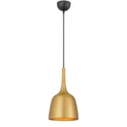 Polk-20 1 Light Pendant Gold Brushed, Black POLK PE20-GDB
