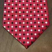 Geoffrey Beene Red Black Hand Made 100% Silk Men’s Neck Tie Made In China