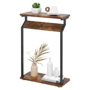 Catzon Narrow Side Table for Small Spaces Metal Frame Slim Couch Tray Tables