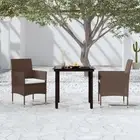 3 Piece Garden Dining Set with Cushions Outdoor Furniture Patio Table Chai 99299