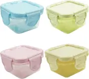 2oz Reusable Plastic Salad Dressing Container to go Set of 4,Small 4