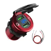 Car Motorcycle Refitted USB Charger Mobile Phone Tablet QC3.0 Metal Quick ChargingBRTK