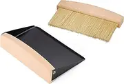 Mini Metal Dustpan and Brush Set, Hand Broom and Dust pan for Sweeping Crumbs Fireplace, Dustpan are Used to Clean Kitchens, Floors, Tables, Animal Cages (Black)