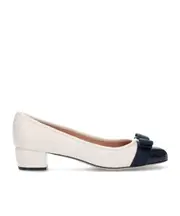 Salvatore Ferragamo Quilted Bow Detailed Pumps US6,US7.5,US8,US5.5,US7 Midnight/Mascarpone/Nappa Mascarpone