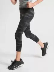 NEW Athleta Girl Black Camo Printed Chit Chat Capri XL 14 Leggings Pant