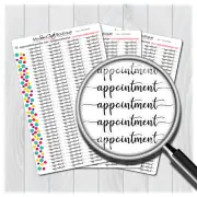 Appointment Word Planner Stickers for Diary Calendars, Journals and Scrapbooking