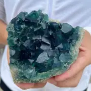 2lb Natural Green cube FLUORITE Quartz Crystal Cluster Mineral Specimen
