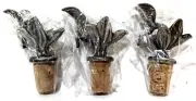 (3) Three Pewter Hummingbird Wine Bottle Stoppers Natural Cork Flower Bird