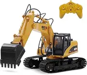 RC Truck Excavator Remote Control Crawler Tractor 15 Channel 2.4G Construction Engineering Vehicle Digger Toys with Simulation Sound and Flashing Lights Full Function Electronics Hobby Diecast Model