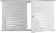 domoi Wireless WiFi Router Storage Boxes Wooden Box Cable Wire Bracket Wall Hanging Plug Board Shelf -Double Door