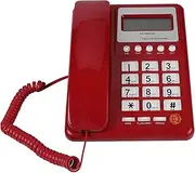 [Tbest] Land Line Phones, House Phone With Caller Id Red,Phones For Home,Red Cordless Office Phone, Phone Home Hotel Wired Corded Telephone Desktop Phone Office Landline Fixed Telephone Caller