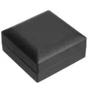 Velvet Necklace Storage Box Ring Case Box Black Cuboid 3.9x3.9x2 Inch Plastic