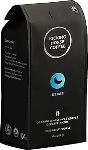 Kicking Horse Coffee, Decaf, Swiss Water Process, Dark Roast, Whole Bean - Certified Organic, Fairtrade, Kosher Coffee, 10 Ounce (Pack of 6) - Packaging May Vary