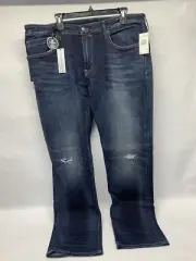 ✅ NWT MEN'S BUFFALO DAVID BITTON JEANS 38x32 Slim Ash-X Stretch Whiskered