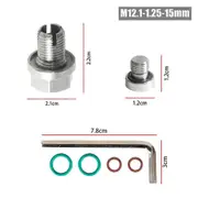M12.1-1.25/1.5/1.75 M14 M16 M18 x 15mm Oil Drain Plug Oversize Piggyback Stainless Steel Self Tapping Oil Pan Thread Repair Kit M12.1 to 1.25
