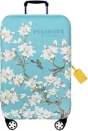 [Morbuy] Floral Luggage Cover Elastic Washable Suitcase Protector Spandex Anti-Scratch Suitcase Cover Fits 18-32 Inch Trolley Luggage, Travel Suitcase Accessories (Magnolia,XL(29-32" Suitcase))