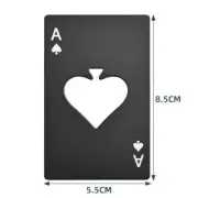 55 X 85cm Playing Cards Stainless Steel Flat Beer Bottle Opener , Black