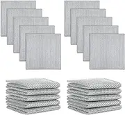 20pcs Multipurpose Wire Dishwashing Rags Gloves, Non Scratch Mesh Miracle Cleaner Dishcloth Double Layer Scrubber Steel Dish Towel Cleaning Wipes Cloth Pads for Wet and Dry Dishes, Pots, Sinks
