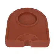 Black Thicken Anti Skid Coffee Tamper Holder Silicone Pad Mat(Brown)