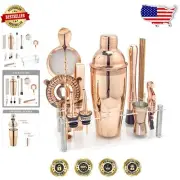 Elegant Cocktail Shaker Set with Acrylic Stand - Perfect for Home Bartending