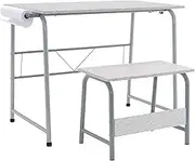Project Center, Kids Craft Table with Bench in Gray/Spatter 55128
