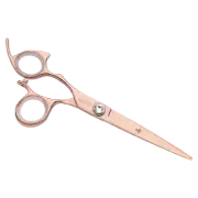 Sharkfin Shears Left Handed Professional Non-Swivel Rose Gold 6.25" Scissors