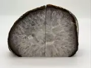 LARGE SET OF NATURAL AGATE CRYSTAL GEODE BOOKENDS 6.5”x5”