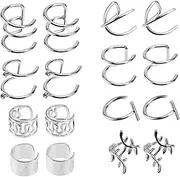 [TINEASUR] Stylish Titanium Ear Clip Set 8 Pairs Clip Earrings for Women Ear Bone