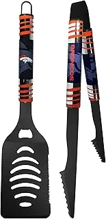 Siskiyou Sports NFL Denver Broncos 2 pc Black Tailgate BBQ Set, One Size, Black