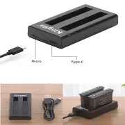 Dual USB Battery Charger Battery Charging Dock For Insta360 ONE X2 Cameras Kit