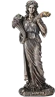 [Veronese Design] 5 7/8 Inch Demeter Greek Goddess of The Harvest Cold Cast Resin Statue Bronze Finish Sculpture