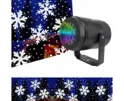 Seasonal Decorations Elosung Led Snowflake Projector Light 7 Colour Rotating Christmas Holiday Decoration Laser Stage 16 Patterns For Festive