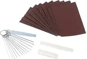 Labymos 6 String Acoustic Guitar Nut and Saddle Pre-Slotted Bone Nut with Nut Files Set 320/240 Grits Sandpapers for Classical/Electric Guitar Parts Replacement Repair