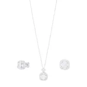 Bevilles Sterling Silver Halo Jewellery Set with Cubic Zirconia Stud