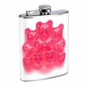 Pink Gummy Bear Em1 Flask 8oz Stainless Steel Hip Drinking Whiskey