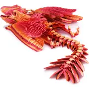 3D Printed Crystal Dragon Flexible Articulated Dragon Fidget Toy Desktop Decor