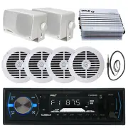 PLMRB29B Marine USB Bluetooth Radio, 6.5" Speakers, 3.5" Speakers, Amp, Antenna