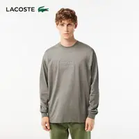 在飛比找momo購物網優惠-【LACOSTE】男裝-TENNIS寬鬆長袖棉T(深灰色)