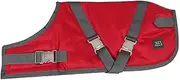 Zeez Waterproof Dog Coat, Ruby Red/Grey, Size 16
