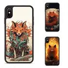For iPhone XS 11 12 13 14 15 16 Pro Max Anti scratch Cover japan red fox Dragon