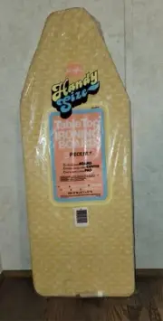 Vintage Magla Handy Size Table Top Ironing Board Cover Pad Yellow Flower NOS
