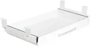 OSteed Under Desk Drawer Organizer 21" White Upgrade with Adjustable Brackets, Sliding Pull-Out Under Table Pencil Drawer, Office Standing Desk Attachment for Workbench