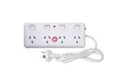 Power Board Surge Protector Arlec Smart 4 Outlet Individual Switched White