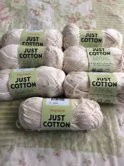 NWT Lot Of Seven Cream Ivory Yarn Skeins By Just Cotton