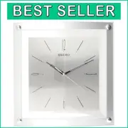 Sleek Silver Wall Clock with Quiet Second Hand - 15" Diameter Indoor Decor